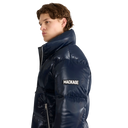 Mackage KENT-GLO High-Gloss Removable Hooded Down Jacket In Marine Blue