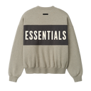 Essentials Fear Of God Cropped Relaxed Panelled Sweatshirt In Seal Heather/Iron Grey