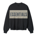 Essentials Fear Of God Cropped Relaxed Panelled Sweatshirt In Iron Grey/Seal Heather