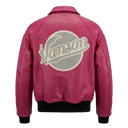 Vanson X Fly Geenius "Harlem" Bomber Jacket In Pink