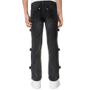Guapi Obsidian Black Cross Buckle Kids Denim