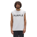 Purple Brand Mens Textured Jersey Tank Top in White