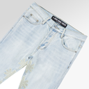 Lost Shdws Studded Denim In Bone