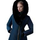 Mackage ADALI-BX Down coat with blue fox fur Signature Mackage Collar In Navy/Gold