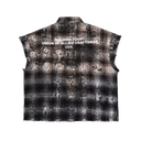 BLDG 4. Arc Sleeveless Woven Shirt In Black Plaid