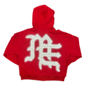 Mixed Emotions Red ‘End’ Rhinestone Hoodie