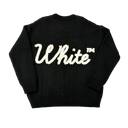 Off-White Script Shared Logo Emb Knit Crewneck Sweater