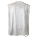 Lost Intricacy White Mud Wash Sleeveless Shirt