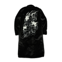 Three Riding Skull Fur Coat In Black