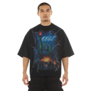 Cult of Individuality Oversized Short Sleeve Crew Neck Tee "Big Apple" in Black