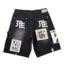 Mixed Emotions Black "AI" Denim Shorts
