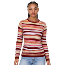 COOGI Women's All-Season Sweater Knit LS Top - Pink-Yellow