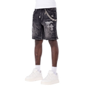 Guapi Obsidian Black Faded Cross Denim Shorts