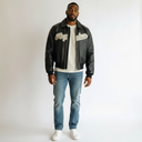 Vanson X Fly Geenius "Harlem" Bomber Jacket In Black
