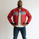 Vanson X Fly Geenius "Harlem" Bomber Jacket In Red
