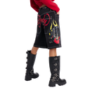 Ed Hardy Panther Heart Denim Shorts
