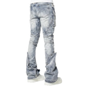 Guapi Aqua Blue Coffin Arc Embellished Denim Pant