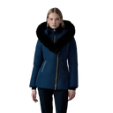 Mackage ADALI-BX Down coat with blue fox fur Signature Mackage Collar In Navy/Gold
