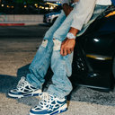 Mixed Emotions "ME" Rhinestone Blue Jeans