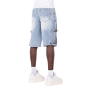 Guapi Aqua Blue Cross Buckle Shorts