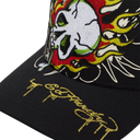 Ed Hardy Fire Skull Trucker Hat In Black