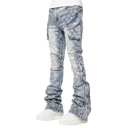Guapi Aqua Blue Coffin Arc Embellished Denim Pant