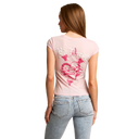Ed Hardy Pink Leopard Ballerina Cap Sleeve Tee
