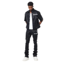 Guapi Obsidian Black Raindrop Leather Pant