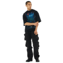 Cult of Individuality Oversized Short Sleeve Crew Neck Tee "Big Apple" in Black