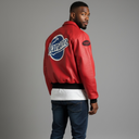 Vanson X Fly Geenius "Harlem" Bomber Jacket In Red