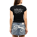Ed Hardy Fire Tiger Rhinestone Cap Sleeve Tee