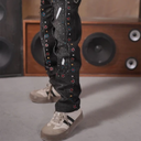 Elite Mardi Gras Embellished Kids Baggy Denim