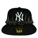 Loso New York Yankees Sashiko Fitted In Black/White