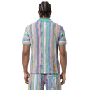 Coogi Light Weight Sweater Knit Polo Short Set in Pink and Yellow