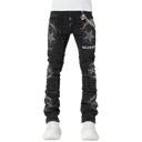 Guapi Obsidian Black Calligraphy Denim