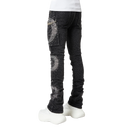 Guapi Obsidian Black Calligraphy Denim