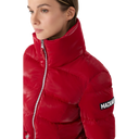 Mackage MADALYN-GLO High-Gloss Down Jacket With Removable Hood In Dark Red