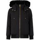 Moose Knuckles Kids Unisex Original Shearling Trim Bomber In Black/Black