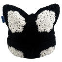 Arkyve Black Snowflake Crochet Cat Hat