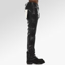 Cult Of Individuality Lenny Bootcut 603 Jeans in Black Faux Leather