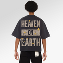 Cult Of Individuality Oversized Heavyweight Boxy Short Sleeve Crew Neck Tee "Cherubs" in Vintage Charcoal