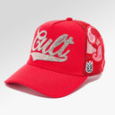 Cult Of Individuality Paisley Shimuchan Logo Mesh Back Trucker Hat in Red