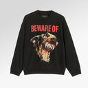 Cult Of Individuality Crew Neck Fleece Sweater "False Prophets" in Pirate Black