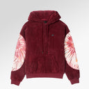Cult Of Individuality  Burgundy Tye Dye Pullover Sweatshirt in Vintage Merlot
