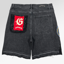 Godspeed Patchwork Denim Shorts In Black