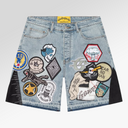 Godspeed Patchwork Denim Shorts V2 (Blue)