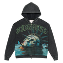 Godspeed Sunken Liberty Zip Up Hoodie In Grey Wash