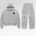 Lost Shdws OG Sun Logo Sweatsuit In Grey Distressed