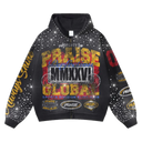 Elite Praise Black Rhinestone Premium Mens Hoodie + Pearls Zip Up