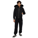 Moose Knuckles Kids Unisex Original Shearling Trim Bomber In Black/White